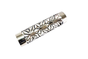 Stainless steel tube with intricate lattice-pattern laser cuts