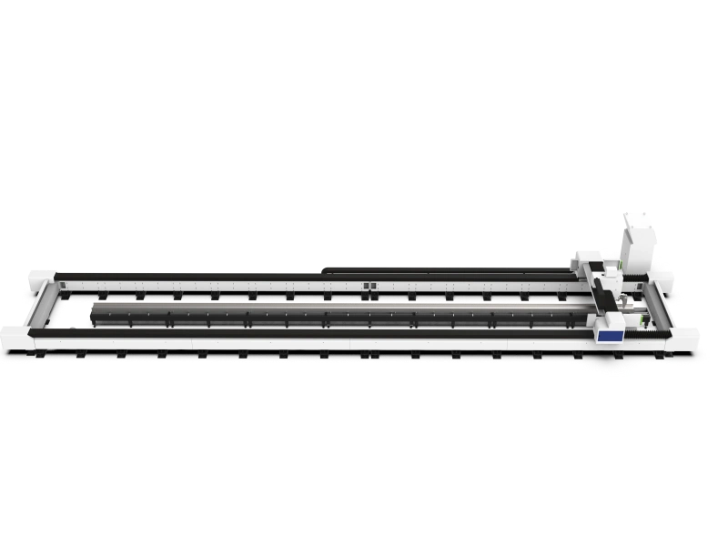 Front view of the MAGICK MK-HX 3D 5-axis H-beam laser cutting machine with separate control cabinet